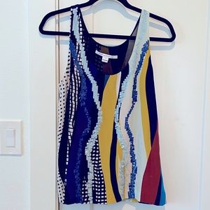 Silk Graphic Diane Von Furstenberg Top Size Small